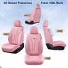 image:imageCoverado Car Seat Covers Full Set Automotive Front and Rear Seat Covers with Backrest Nappa Leather Car Seat Protectors Waterproof Universal for Most VehiclesPink