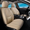 image:imageCoverado Car Seat Covers Full Set Automotive Front and Rear Seat Covers with Backrest Nappa Leather Car Seat Protectors Waterproof Universal for Most VehiclesBeige1
