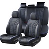 image:imageCoverado Car Seat Covers Full Set Automotive Front and Rear Seat Covers with Backrest Nappa Leather Car Seat Protectors Waterproof Universal for Most VehiclesBlackBlue