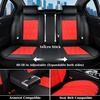 image:imageCoverado Car Seat Covers Full Set Luxury Leather Seat Covers for Cars Front and Back Seat Covers Waterproof Car Seat Protector Car Seat Cushion Universal Fit Most CarsBlueampWhiteEmbossedRed