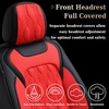 image:imageCoverado Car Seat Covers Full Set Luxury Leather Seat Covers for Cars Front and Back Seat Covers Waterproof Car Seat Protector Car Seat Cushion Universal Fit Most CarsBlueampWhiteEmbossedRed01