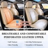 image:imageCoverado Car Seat Covers Full Set Luxury Leather Seat Covers for Cars Front and Back Seat Covers Waterproof Car Seat Protector Car Seat Cushion Universal Fit Most CarsBlueampWhiteAir BackrestBeige