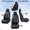 image:imageCoverado Car Seat Covers Full Set Luxury Leather Seat Covers for Cars Front and Back Seat Covers Waterproof Car Seat Protector Car Seat Cushion Universal Fit Most CarsBlueampWhiteEmbossedBlack01