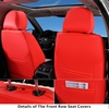 image:imageCoverado Car Seat Covers Full Set Luxury Leather Seat Covers for Cars Front and Back Seat Covers Waterproof Car Seat Protector Car Seat Cushion Universal Fit Most CarsBlueampWhiteAir BackrestRedWhite