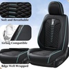 image:imageCoverado Car Seat Covers Full Set Luxury Leather Seat Covers for Cars Front and Back Seat Covers Waterproof Car Seat Protector Car Seat Cushion Universal Fit Most CarsBlueampWhiteSoftBlackBlue