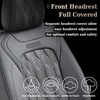 image:imageCoverado Car Seat Covers Full Set Luxury Leather Seat Covers for Cars Front and Back Seat Covers Waterproof Car Seat Protector Car Seat Cushion Universal Fit Most CarsBlueampWhiteEmbossedGray