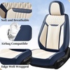 image:imageCoverado Car Seat Covers Full Set Luxury Leather Seat Covers for Cars Front and Back Seat Covers Waterproof Car Seat Protector Car Seat Cushion Universal Fit Most CarsBlueampWhiteBlueWhite