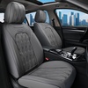 image:imageCoverado Car Seat Covers Full Set Luxury Leather Seat Covers for Cars Front and Back Seat Covers Waterproof Car Seat Protector Car Seat Cushion Universal Fit Most CarsBlueampWhiteEmbossedGray