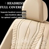 image:imageCoverado Car Seat Covers Full Set Luxury Leather Seat Covers for Cars Front and Back Seat Covers Waterproof Car Seat Protector Car Seat Cushion Universal Fit Most CarsBlueampWhiteBeige