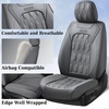image:imageCoverado Car Seat Covers Full Set Luxury Leather Seat Covers for Cars Front and Back Seat Covers Waterproof Car Seat Protector Car Seat Cushion Universal Fit Most CarsBlueampWhiteEmbossedGray