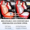 image:imageCoverado Car Seat Covers Full Set Luxury Leather Seat Covers for Cars Front and Back Seat Covers Waterproof Car Seat Protector Car Seat Cushion Universal Fit Most CarsBlueampWhiteAir BackrestRedWhite