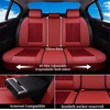 image:imageCoverado Car Seat Covers Full Set Luxury Leather Seat Covers for Cars Front and Back Seat Covers Waterproof Car Seat Protector Car Seat Cushion Universal Fit Most CarsBlueampWhiteSoftRed
