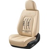 image:imageCoverado Car Seat Covers Full Set Luxury Leather Seat Covers for Cars Front and Back Seat Covers Waterproof Car Seat Protector Car Seat Cushion Universal Fit Most CarsBlueampWhiteAir BackrestBeige