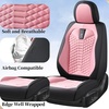 image:imageCoverado Car Seat Covers Full Set Luxury Leather Seat Covers for Cars Front and Back Seat Covers Waterproof Car Seat Protector Car Seat Cushion Universal Fit Most CarsBlueampWhiteSoftPink