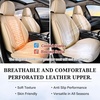 image:imageCoverado Car Seat Covers Full Set Luxury Leather Seat Covers for Cars Front and Back Seat Covers Waterproof Car Seat Protector Car Seat Cushion Universal Fit Most CarsBlueampWhiteBeige