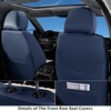 image:imageCoverado Car Seat Covers Full Set Luxury Leather Seat Covers for Cars Front and Back Seat Covers Waterproof Car Seat Protector Car Seat Cushion Universal Fit Most CarsBlueampWhiteBlueWhite