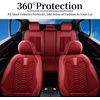 image:imageCoverado Car Seat Covers Full Set Luxury Leather Seat Covers for Cars Front and Back Seat Covers Waterproof Car Seat Protector Car Seat Cushion Universal Fit Most CarsBlueampWhiteSoftRed
