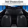 image:imageCoverado Car Seat Covers Full Set Luxury Leather Seat Covers for Cars Front and Back Seat Covers Waterproof Car Seat Protector Car Seat Cushion Universal Fit Most CarsBlueampWhiteSoftBlack