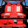 image:imageCoverado Car Seat Covers Full Set Luxury Leather Seat Covers for Cars Front and Back Seat Covers Waterproof Car Seat Protector Car Seat Cushion Universal Fit Most CarsBlueampWhiteAir BackrestRedWhite