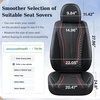 image:imageCoverado Car Seat Covers Full Set Luxury Leather Seat Covers for Cars Front and Back Seat Covers Waterproof Car Seat Protector Car Seat Cushion Universal Fit Most CarsBlueampWhiteBlack  RedLine