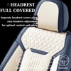 image:imageCoverado Car Seat Covers Full Set Luxury Leather Seat Covers for Cars Front and Back Seat Covers Waterproof Car Seat Protector Car Seat Cushion Universal Fit Most CarsBlueampWhiteBlueWhite