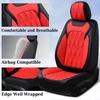 image:imageCoverado Car Seat Covers Full Set Luxury Leather Seat Covers for Cars Front and Back Seat Covers Waterproof Car Seat Protector Car Seat Cushion Universal Fit Most CarsBlueampWhiteEmbossedRed