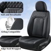 image:imageCoverado Car Seat Covers Full Set Luxury Leather Seat Covers for Cars Front and Back Seat Covers Waterproof Car Seat Protector Car Seat Cushion Universal Fit Most CarsBlueampWhiteAir BackrestBlack