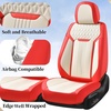 image:imageCoverado Car Seat Covers Full Set Luxury Leather Seat Covers for Cars Front and Back Seat Covers Waterproof Car Seat Protector Car Seat Cushion Universal Fit Most CarsBlueampWhiteAir BackrestRedWhite