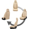 image:imageCoverado Car Seat Covers Full Set Luxury Leather Seat Covers for Cars Front and Back Seat Covers Waterproof Car Seat Protector Car Seat Cushion Universal Fit Most CarsBlueampWhiteAir BackrestBeige