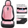 image:imageCoverado Car Seat Covers Full Set Luxury Leather Seat Covers for Cars Front and Back Seat Covers Waterproof Car Seat Protector Car Seat Cushion Universal Fit Most CarsBlueampWhiteSoftPink