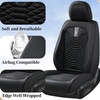 image:imageCoverado Car Seat Covers Full Set Luxury Leather Seat Covers for Cars Front and Back Seat Covers Waterproof Car Seat Protector Car Seat Cushion Universal Fit Most CarsBlueampWhiteSoftBlack
