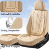 image:imageCoverado Car Seat Covers Full Set Luxury Leather Seat Covers for Cars Front and Back Seat Covers Waterproof Car Seat Protector Car Seat Cushion Universal Fit Most CarsBlueampWhiteBeige