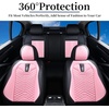 image:imageCoverado Car Seat Covers Full Set Luxury Leather Seat Covers for Cars Front and Back Seat Covers Waterproof Car Seat Protector Car Seat Cushion Universal Fit Most CarsBlueampWhiteSoftPink