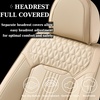 image:imageCoverado Car Seat Covers Full Set Luxury Leather Seat Covers for Cars Front and Back Seat Covers Waterproof Car Seat Protector Car Seat Cushion Universal Fit Most CarsBlueampWhiteAir BackrestBeige