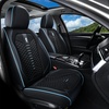 image:imageCoverado Car Seat Covers Full Set Luxury Leather Seat Covers for Cars Front and Back Seat Covers Waterproof Car Seat Protector Car Seat Cushion Universal Fit Most CarsBlueampWhiteSoftBlackBlue