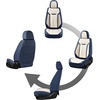 image:imageCoverado Car Seat Covers Full Set Luxury Leather Seat Covers for Cars Front and Back Seat Covers Waterproof Car Seat Protector Car Seat Cushion Universal Fit Most CarsBlueampWhiteAir BackrestBlueWhite