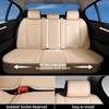 image:imageCoverado Car Seat Covers Full Set Luxury Leather Seat Covers for Cars Front and Back Seat Covers Waterproof Car Seat Protector Car Seat Cushion Universal Fit Most CarsBlueampWhiteAir BackrestBeige