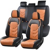 image:imageCoverado Front Seat Covers 2 Pack Leather Seat Cover for Cars Waterproof Seat Covers Front Seat Car Seat Protectors Driver Car Seat Cushions Universal Fit for Most Vehicles BlackampRedABlackBrown
