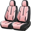 image:imageCoverado Front Seat Covers 2 Pack Leather Seat Cover for Cars Waterproof Seat Covers Front Seat Car Seat Protectors Driver Car Seat Cushions Universal Fit for Most Vehicles BlackampRedBlackPink