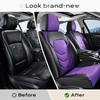 image:imageCoverado Front Seat Covers 2 Pack Leather Seat Cover for Cars Waterproof Seat Covers Front Seat Car Seat Protectors Driver Car Seat Cushions Universal Fit for Most Vehicles BlackampRedABlackPurple