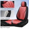 image:imageCoverado Front Seat Covers 2 Pack Leather Seat Cover for Cars Waterproof Seat Covers Front Seat Car Seat Protectors Driver Car Seat Cushions Universal Fit for Most Vehicles BlackampRedBlackRed