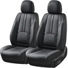 image:imageCoverado Front Seat Covers 2 Pack Leather Seat Cover for Cars Waterproof Seat Covers Front Seat Car Seat Protectors Driver Car Seat Cushions Universal Fit for Most Vehicles BlackampRedBlack