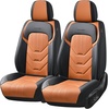 image:imageCoverado Front Seat Covers 2 Pack Leather Seat Cover for Cars Waterproof Seat Covers Front Seat Car Seat Protectors Driver Car Seat Cushions Universal Fit for Most Vehicles BlackampRedABlackBrown