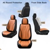image:imageCoverado Front Seat Covers 2 Pack Leather Seat Cover for Cars Waterproof Seat Covers Front Seat Car Seat Protectors Driver Car Seat Cushions Universal Fit for Most Vehicles BlackampRedBlackBrown