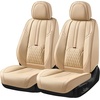 image:imageCoverado Front Seat Covers 2 Pack Leather Seat Cover for Cars Waterproof Seat Covers Front Seat Car Seat Protectors Driver Car Seat Cushions Universal Fit for Most Vehicles BlackampRedBeige