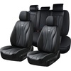 image:imageCoverado Front Seat Covers 2 Pack Leather Seat Cover for Cars Waterproof Seat Covers Front Seat Car Seat Protectors Driver Car Seat Cushions Universal Fit for Most Vehicles BlackampRedBBlack