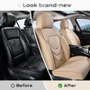 image:imageCoverado Front Seat Covers 2 Pack Leather Seat Cover for Cars Waterproof Seat Covers Front Seat Car Seat Protectors Driver Car Seat Cushions Universal Fit for Most Vehicles BlackampRedABeige
