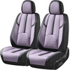 image:imageCoverado Front Seat Covers 2 Pack Leather Seat Cover for Cars Waterproof Seat Covers Front Seat Car Seat Protectors Driver Car Seat Cushions Universal Fit for Most Vehicles BlackampRedBlackPurple