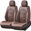 image:imageCoverado Front Seat Covers 2 Pack Leather Seat Cover for Cars Waterproof Seat Covers Front Seat Car Seat Protectors Driver Car Seat Cushions Universal Fit for Most Vehicles BlackampRedCoffee