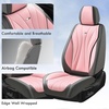 image:imageCoverado Front Seat Covers 2 Pack Leather Seat Cover for Cars Waterproof Seat Covers Front Seat Car Seat Protectors Driver Car Seat Cushions Universal Fit for Most Vehicles BlackampRedGrayPink